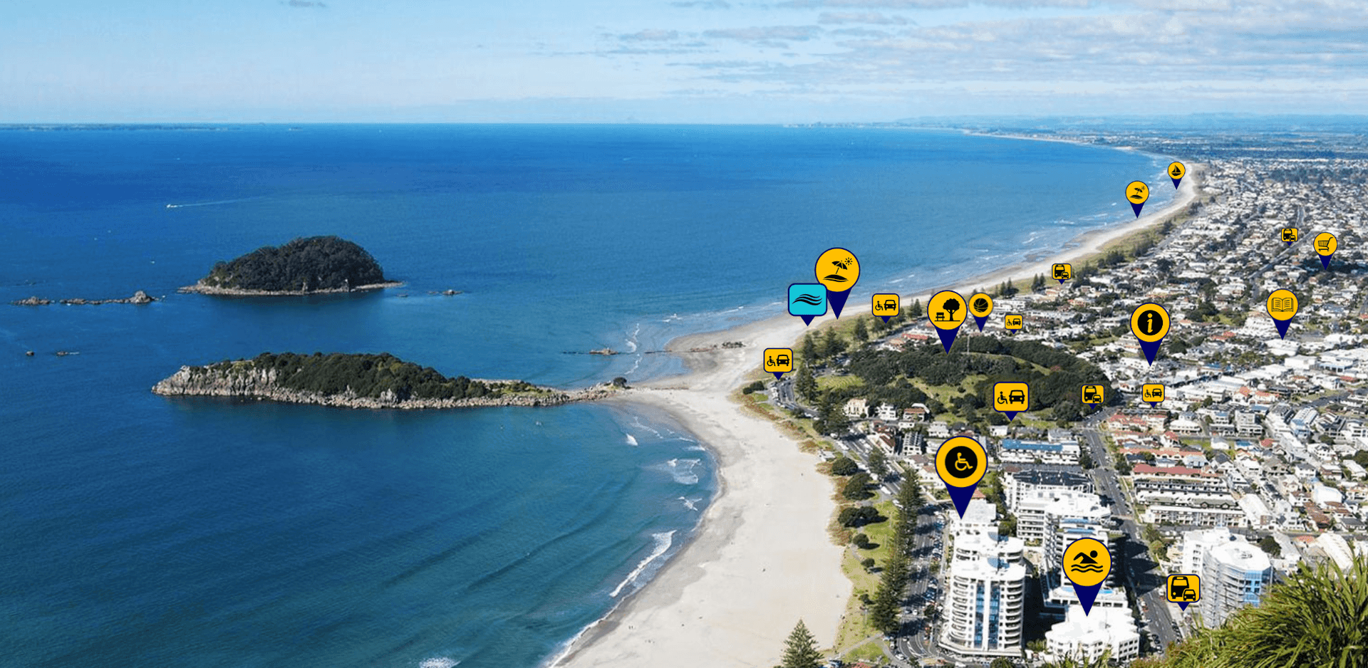 Mount Maunganui with access map markets